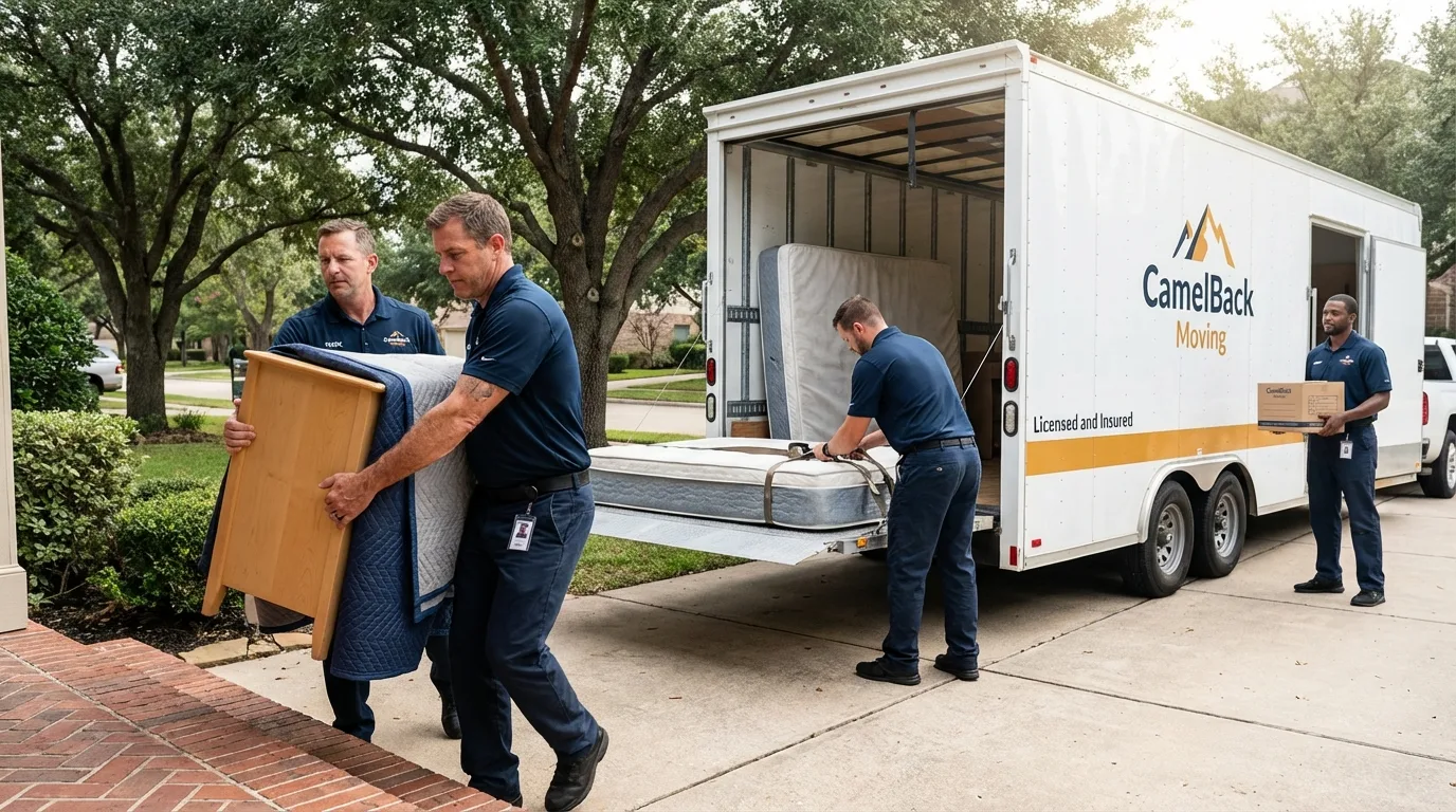Crew loading residential truck for cross-state move from Mountain City, GA