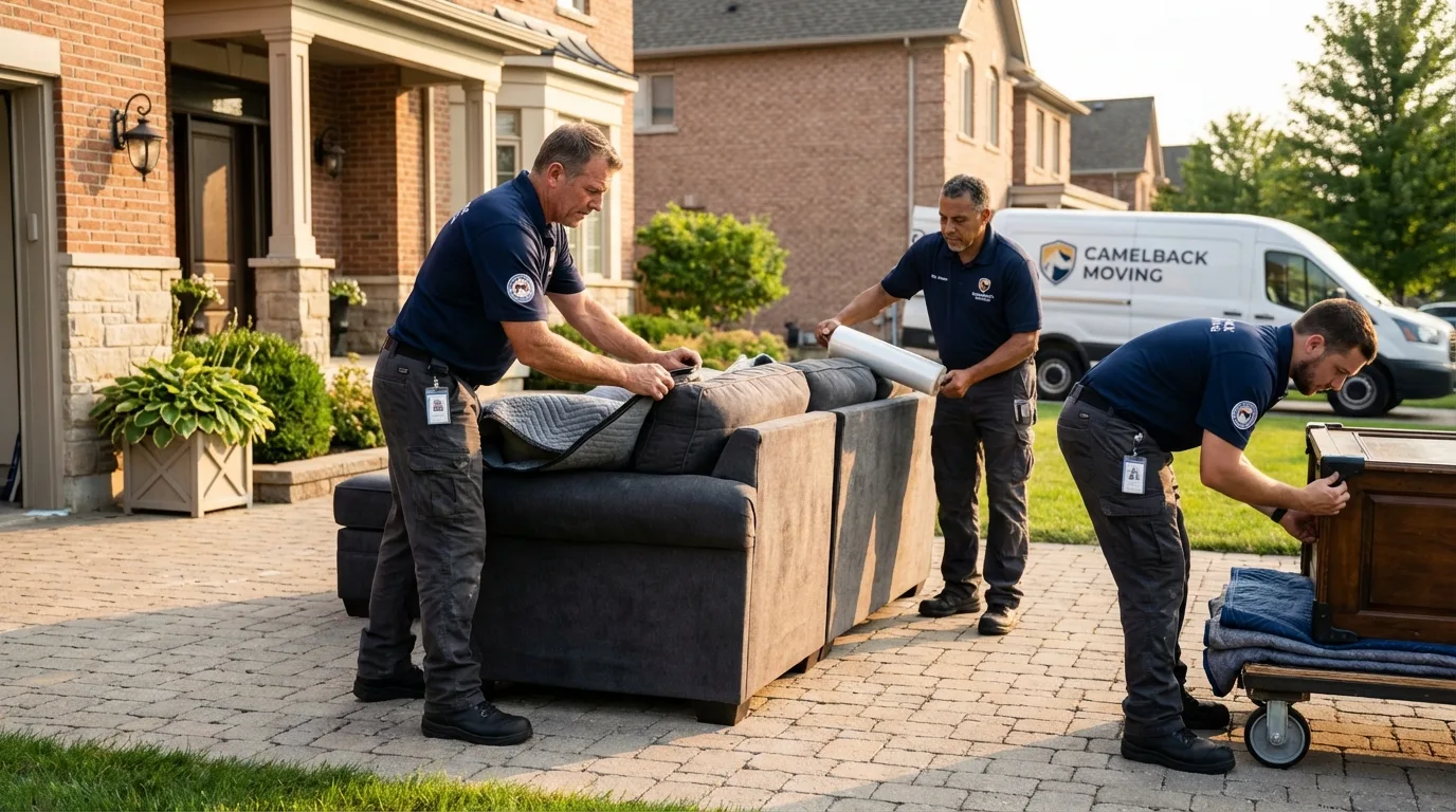 Large estate moving crew wrapping furniture in Mountain City, GA